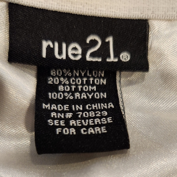 White Bustier/Corset Top with Floral Rose Print Skirt Maxi Dress - Picture 6 of 7